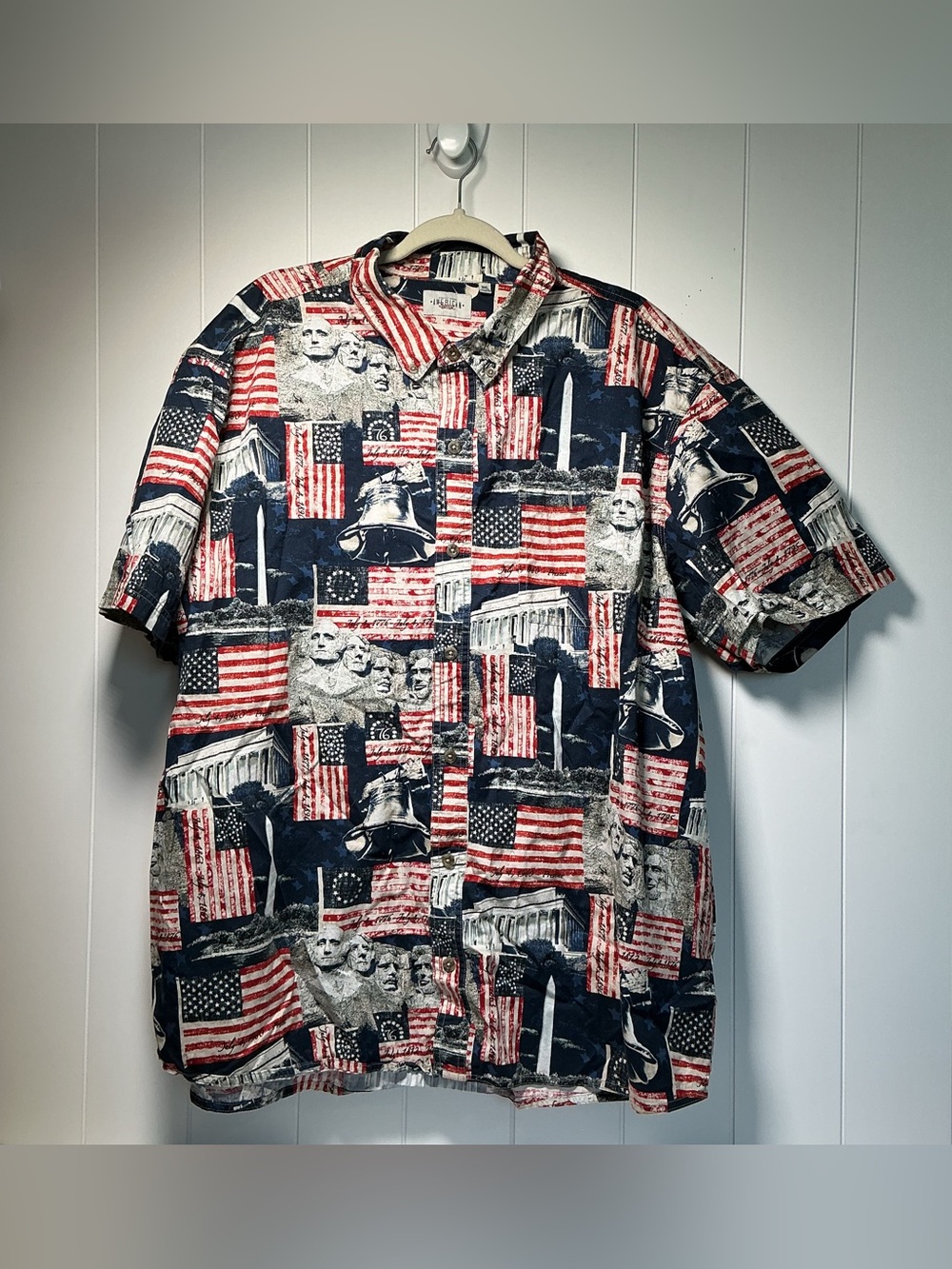 American Legacy Men’s 3XL 4th of July American Button Up Shirt Patriotic